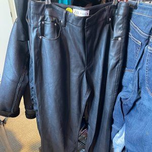 Zara Leather Pants Straight Leg